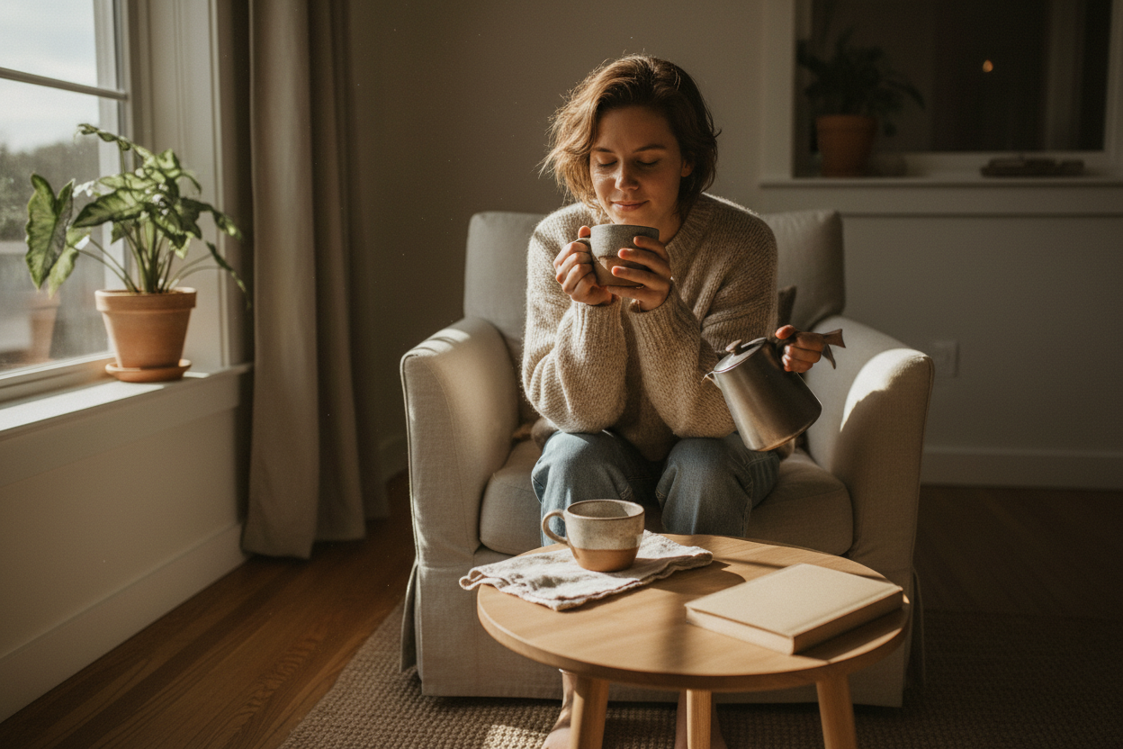 Morning coffee ritual lifestyle moment